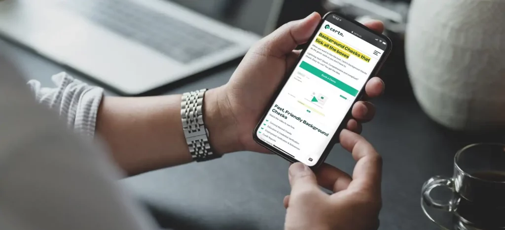 iPhone screen showing the Certn background check process